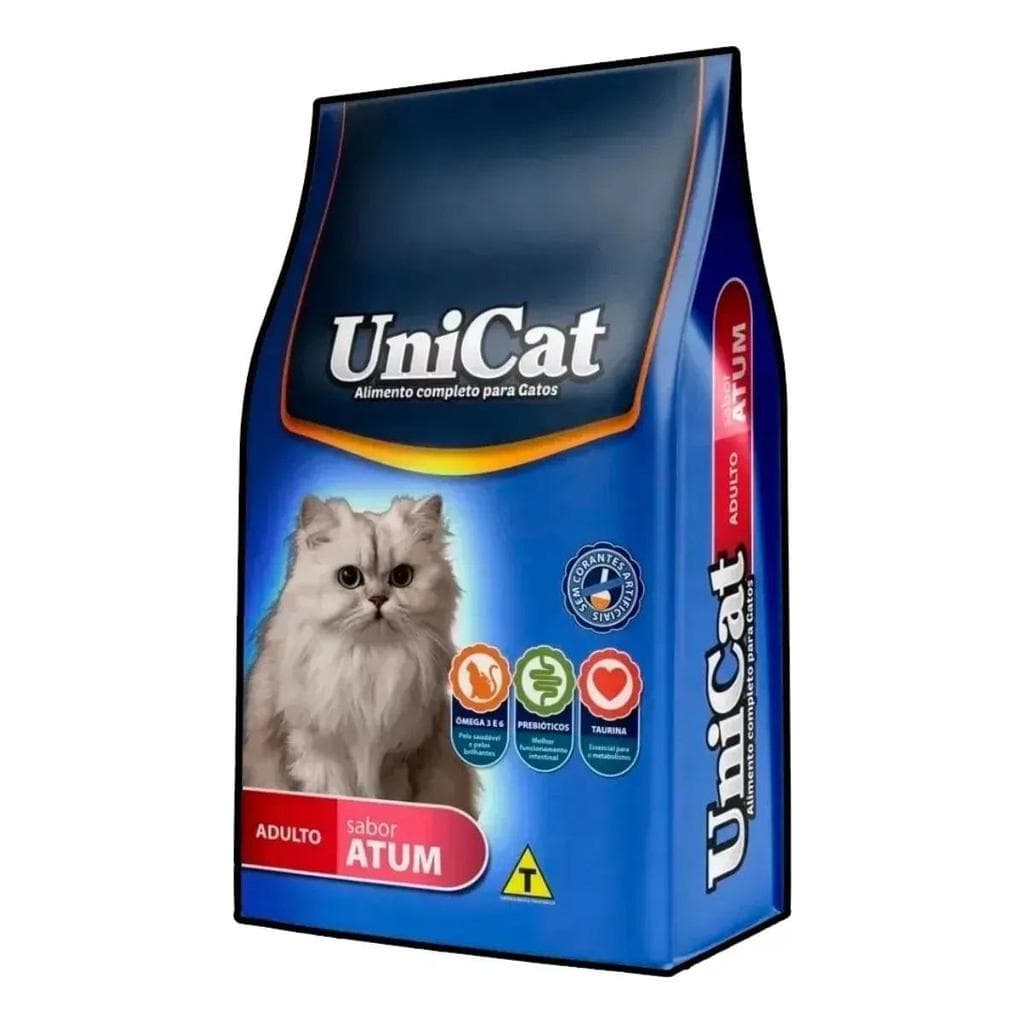 Ração Unicat Gatos Adultos Atum 10,1kg Sem Corantes Com Taurina