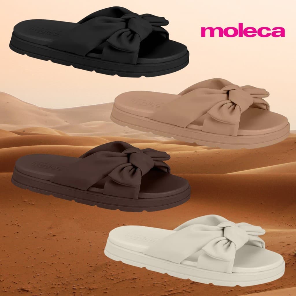 Papete Slide Chinelo Moleca Original Laçinho Conforto Leve Feminino