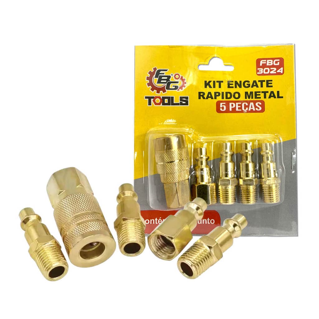 Conjunto de Engates Rápido Metal 5 peças