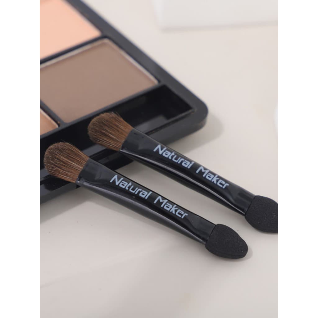 Portátil dupla cabeça crina sombra escova esponja sombra correção escova 5.3cm comprimento Mini pincel de maquiagem 2 pç