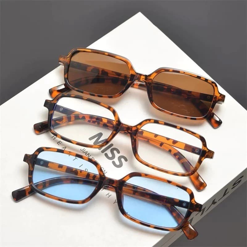 Óculos De Sol Femininos masculino unissex Estilo miu Quadrado geek retangular Moda Retro Retângulo Pequeno Óculo