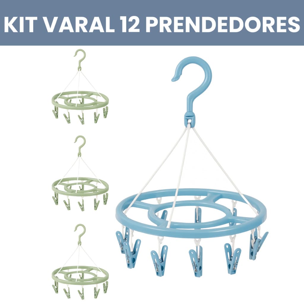 Kit 2 Varal de Calcinhas com 12 Prendedores Lavanderia Roupas