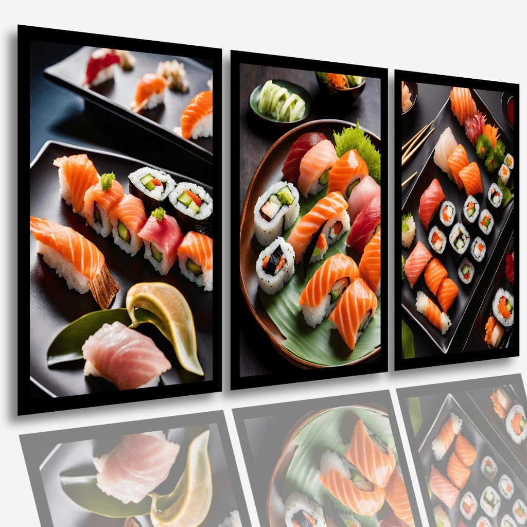 Quadros Decorativos Sushi Comida Japonesa, Oriental, Japonês Cozinha Restaurante