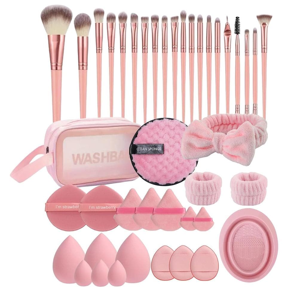 42 Unidades Conjunto De Ferramentas De Maquiagem Base Sintética Premium Corretivos Em Pó Sombras Blush Mak
