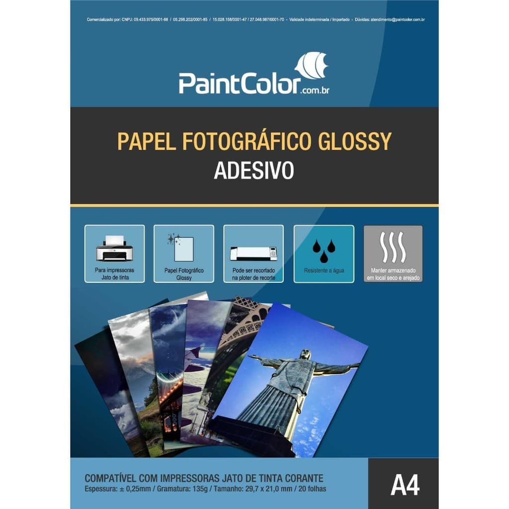 Papel Fotográfico Adesivo Glossy 135g A4 20 Folhas