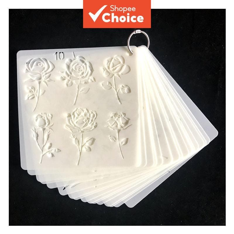 20pcs Estênceis de Flor para Pintura DIY, Estêncil de Arte Reutilizável de Girassol para Pintura em Madeira, Vidro e