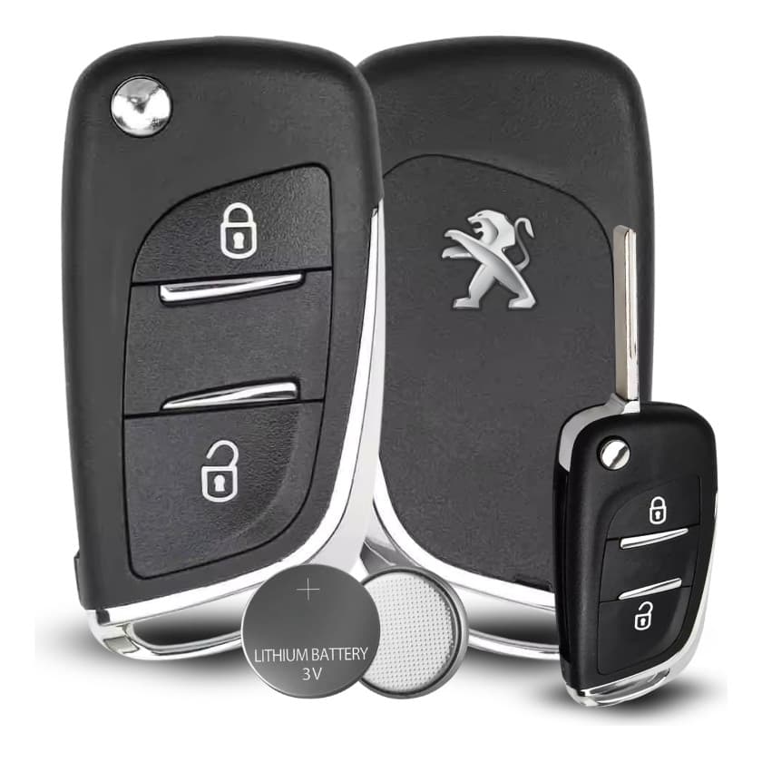 Carcaça Chave Canivete Peugeot 207 208 307 308 407 + Bateria