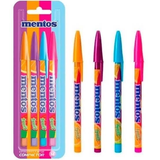 Kit Caneta Esferográfica Jet Lux Mentos Com 4 Cores