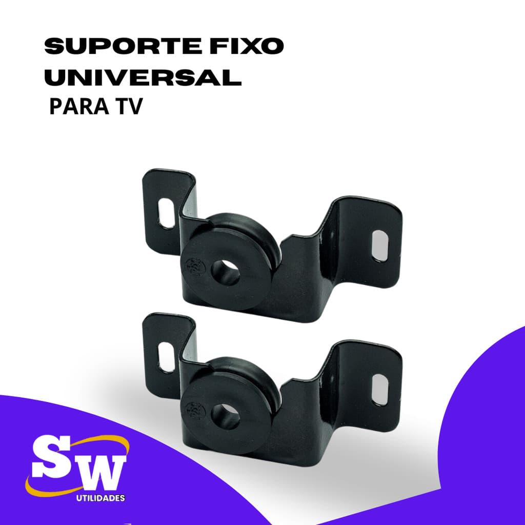 Suporte Fixo Universal Para TV 2 Peças + Kit Instalação Para TVs de 14'' À 84'' Polegadas