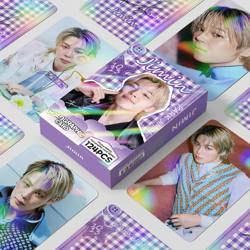 Kpop 124 Unidades/Conjunto Idol BTS JIMIN laser lomo Cartões Fotográficos Coleções