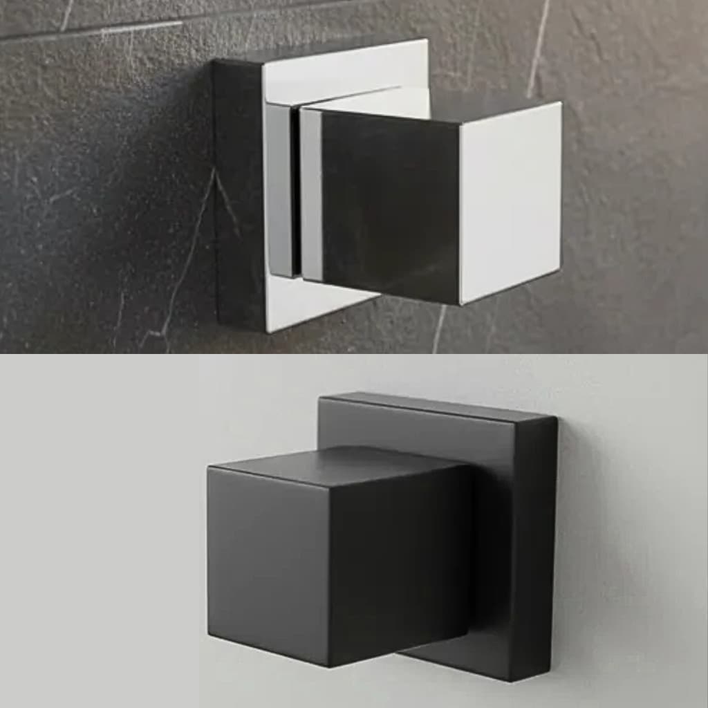 KIT ACABAMENTO PARA REGISTRO QUADRADO METAL PRETO OU CROMADO