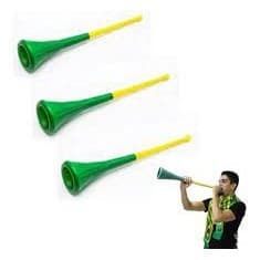 Kit com 3 Cornetão De 65 Cm Vulvuzela Grande Copo do Mundo Verde e Amarela.