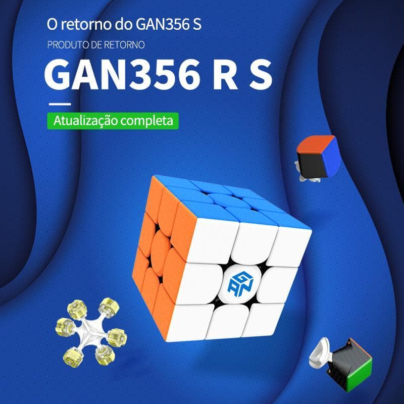 Cubo GAN 356 RS | Ajuste IPG v2, giro suave 56mm | ABS, ideal para speedcubing e crianças acima de 2 anos