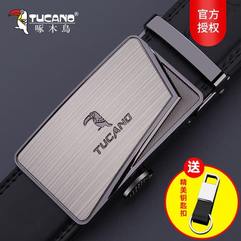 Novo cinto de pica-pau masculino couro genuíno fivela automática cinto elegante All-Match negócios Casual juventude cour