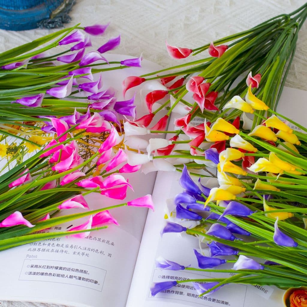 Buquê De Flores Artificiais De Lírio De Calla Falso Para Noiva Portátil Fotografia De Dia De Casamento