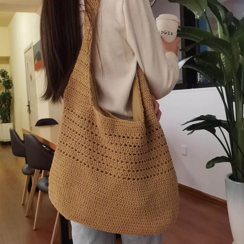 bolsa femenina bolsa transversal feminino Simples grande capacidade fio de algodão tecido saco feminino novo estilo All-