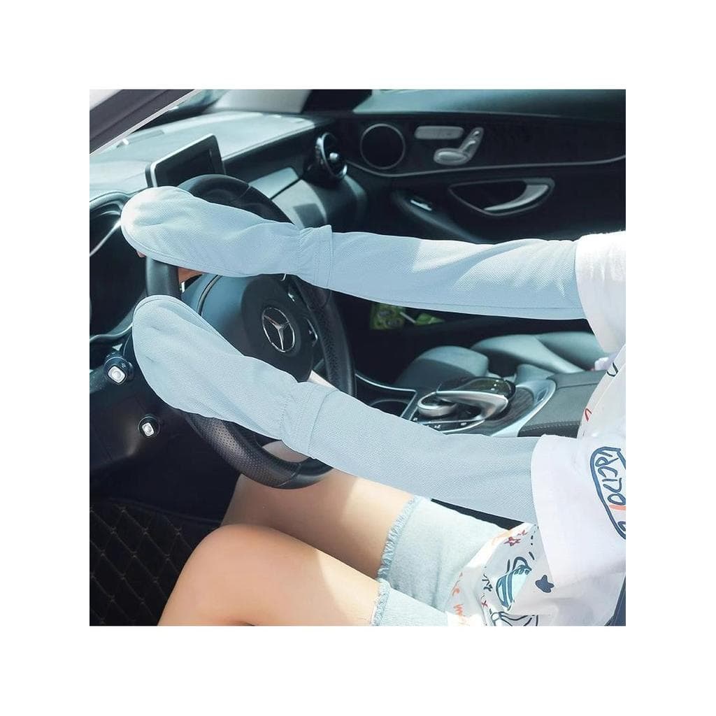 Condução luvas de protetor solar de seda gelo mangas protetor solar feminino Anti-ultravioleta ciclismo mangas de gelo m