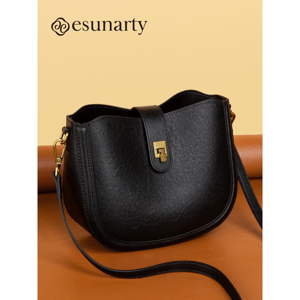 Bolsa de sela de couro genuíno genuíno feminino 2026 novo estilo saco High-End luz luxo nicho grande capacidade senhoras