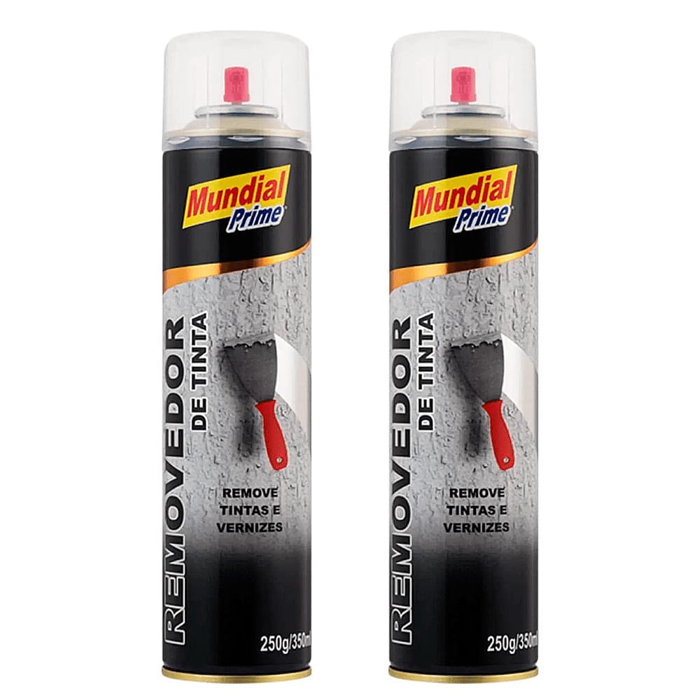 Kit 2 Removedor de Tinta Spray 350ml (250g) Mundial Prime | Removedor de Pintura, Verniz e Graffiti