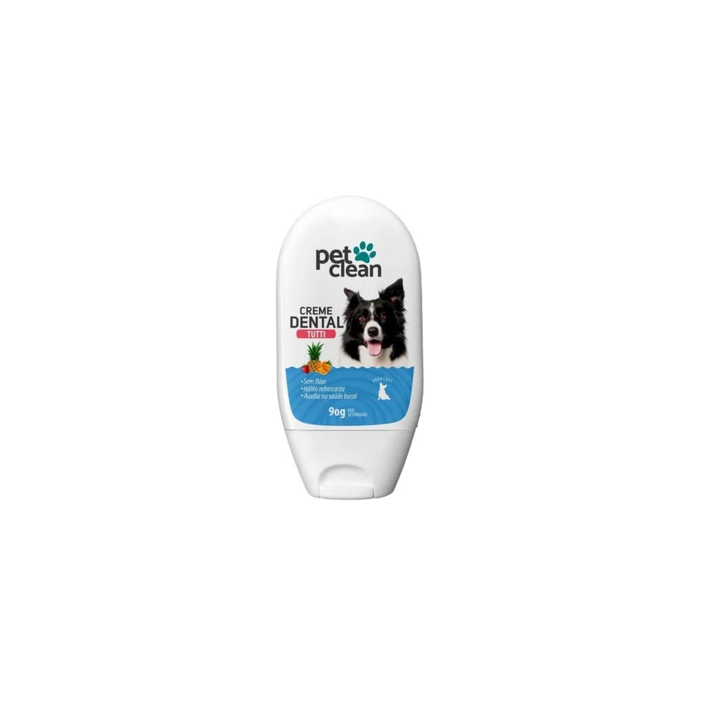 CREME DENTAL PASTA DE DENTE CÃES E GATOS  SABOR TUTTI-FRUTTI PET CLEAN 90 G