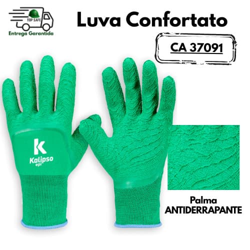 Luva de segurança corrugada em poliéster e revestimento em látex CONFORTATO KALIPSO