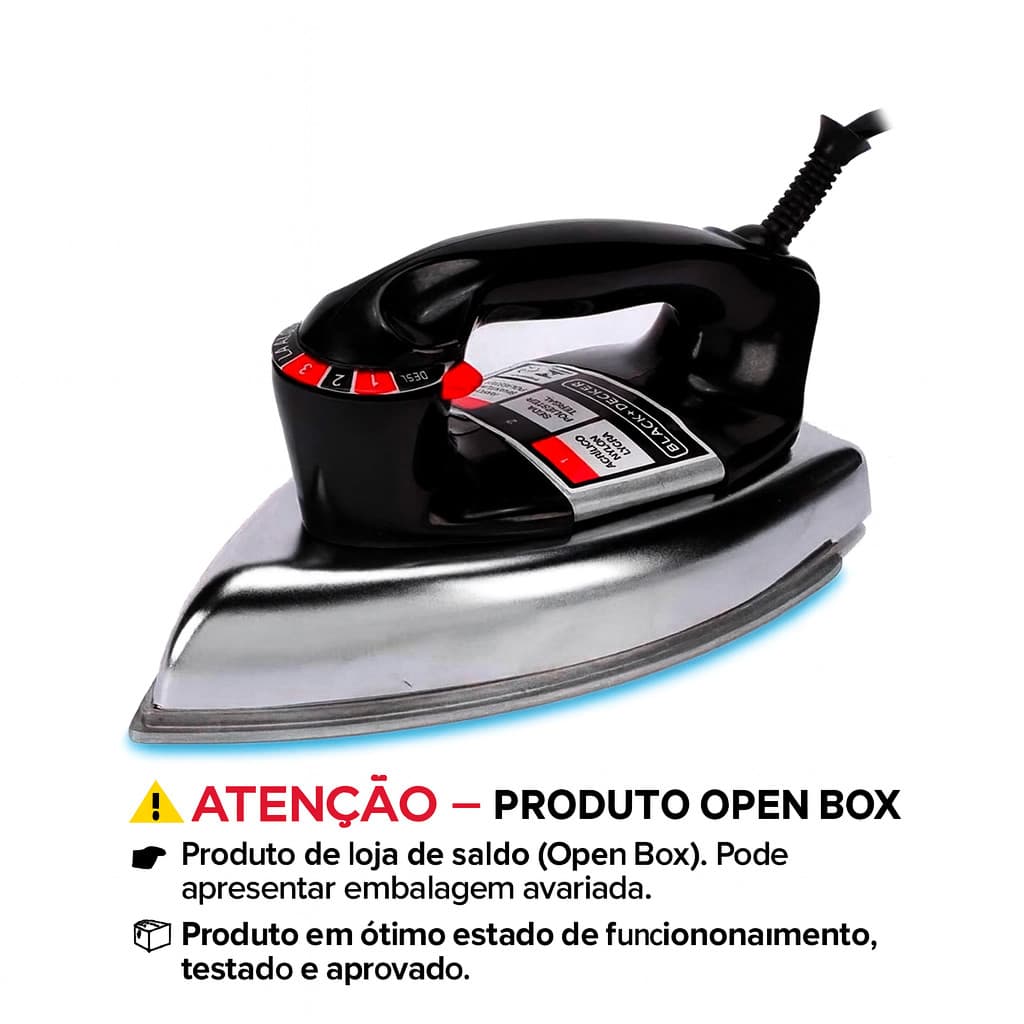Ferro de Passar Roupa a Seco VFA Compacto Preto/Metálico