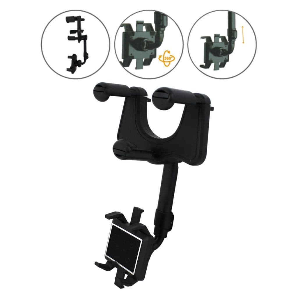 Suporte Celular Para Espelho Retrovisor Carro 360º Ajustável Universal GPS
