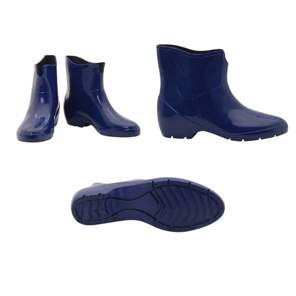 BOTA DE BORRACHA FEMININA CANO CURTO AZUL