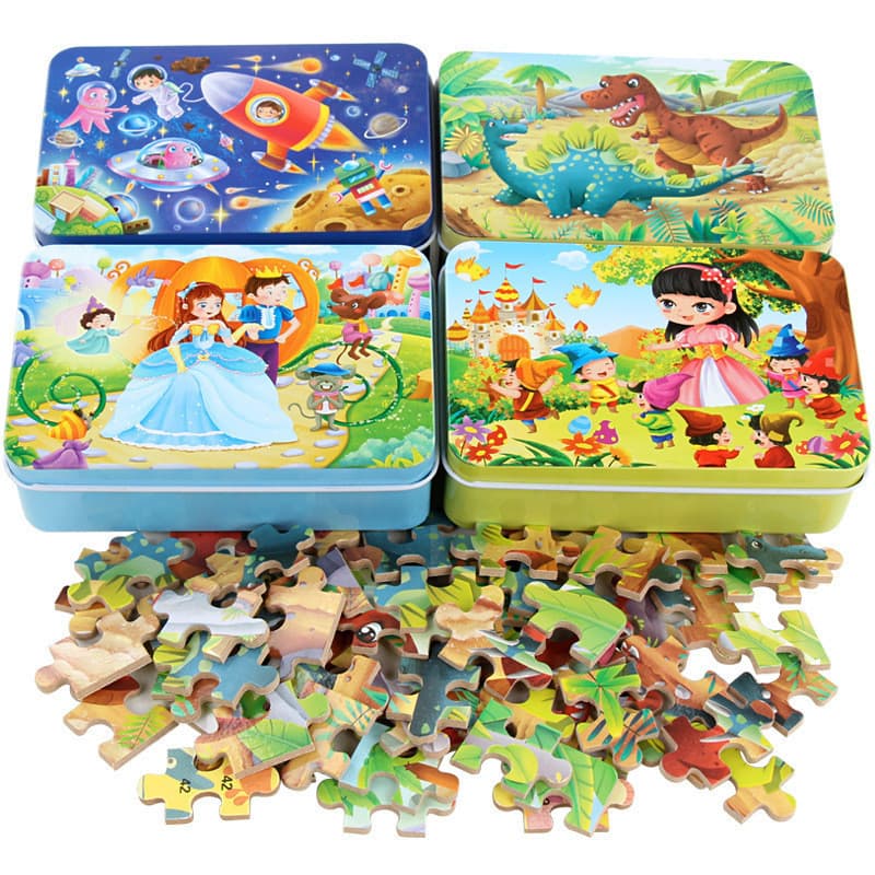 Quebra-Cabeça De Madeira Crianças Dos Desenhos Animados Animal Veículo Brinquedo Jigsaw Bebê Cedo Brinquedos Educativos