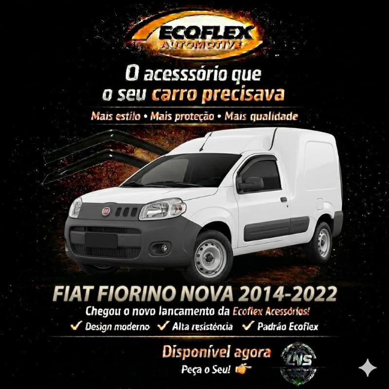 KIT Calha Chuva FIORINO NOVA 2014 A 2024 2 PORTAS
