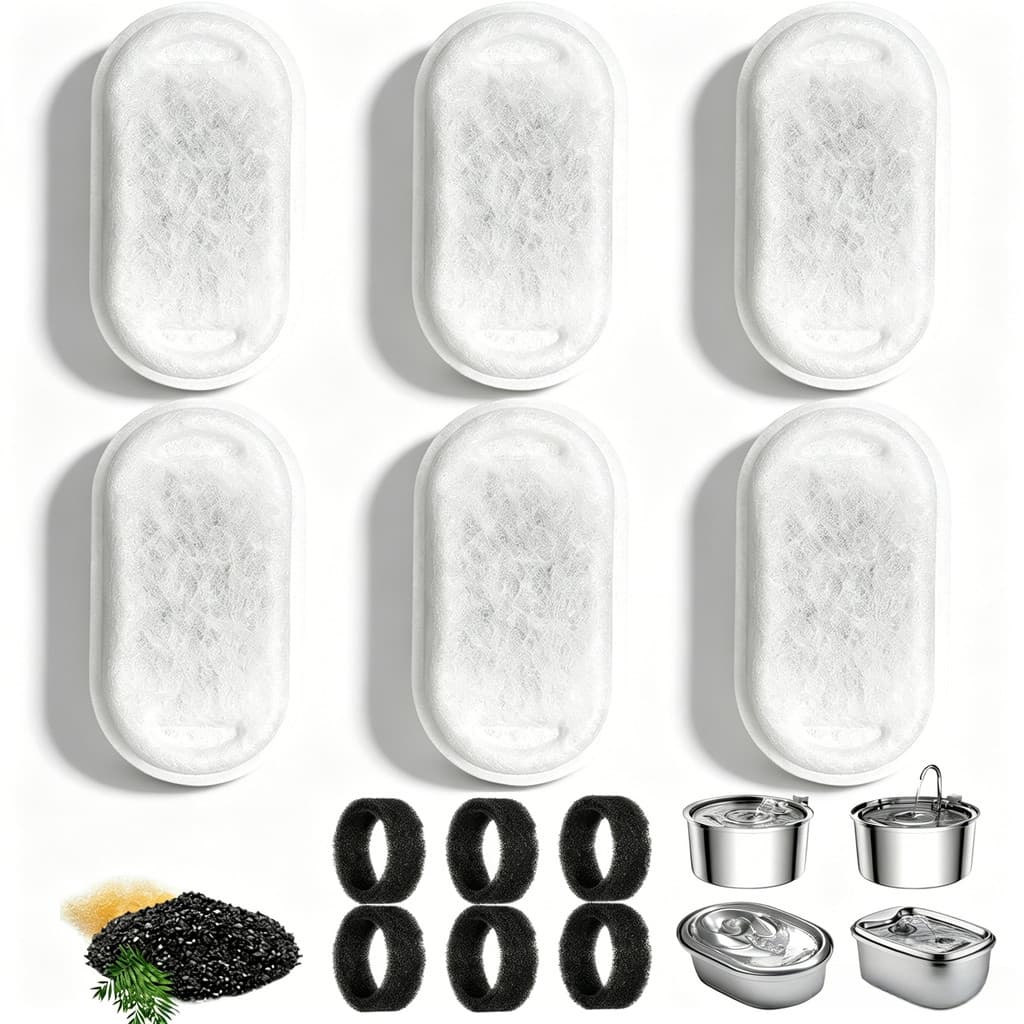 Kit De Filtro Para Bebedouro De Gato Substituição De Fonte De Água Animais De Estimação De Aço Inoxidável 108/3.2L E 67o