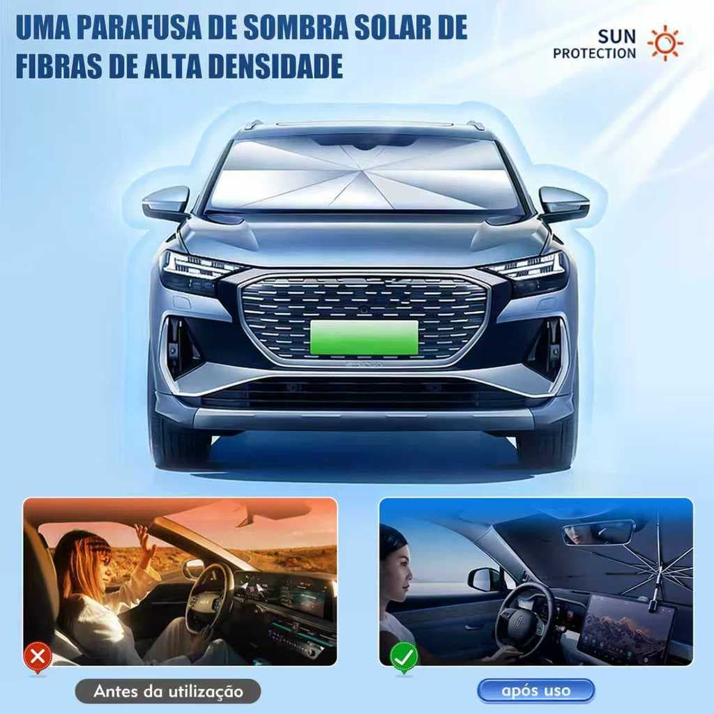 Guarda-Sol para Para-Brisa de Carro Dobrável Tipo Guarda-Chuva Protetor Solar