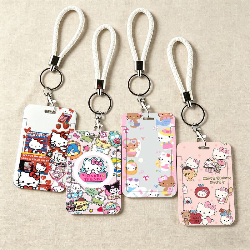 Estojo Para Cartão De Personagem Kawaii Sanrio , Suporte Deslizante Durável Cartões De Passagem De Estudante , Ônibus E