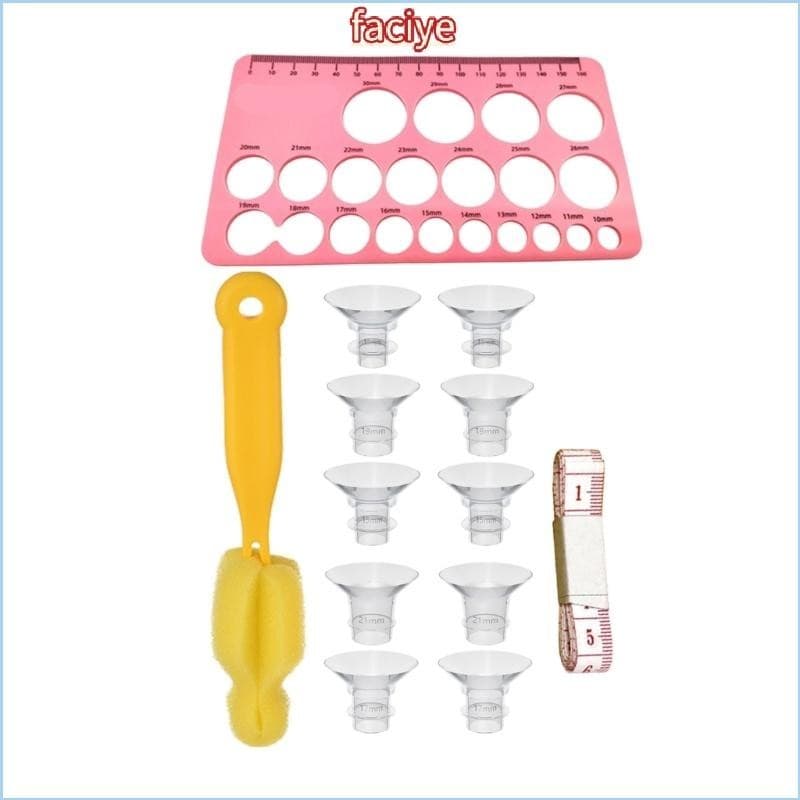 FCY 13mm 15mm 17mm 19mm 21mm Conversor De Flange De Silicone 5 Tamanhos Para Bombas Tira Leite Cartão De Medição M