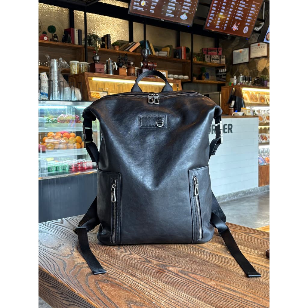 Retro árvore creme vegetal curtido primeira camada de couro genuíno mochila grande capacidade viagem computador mochila