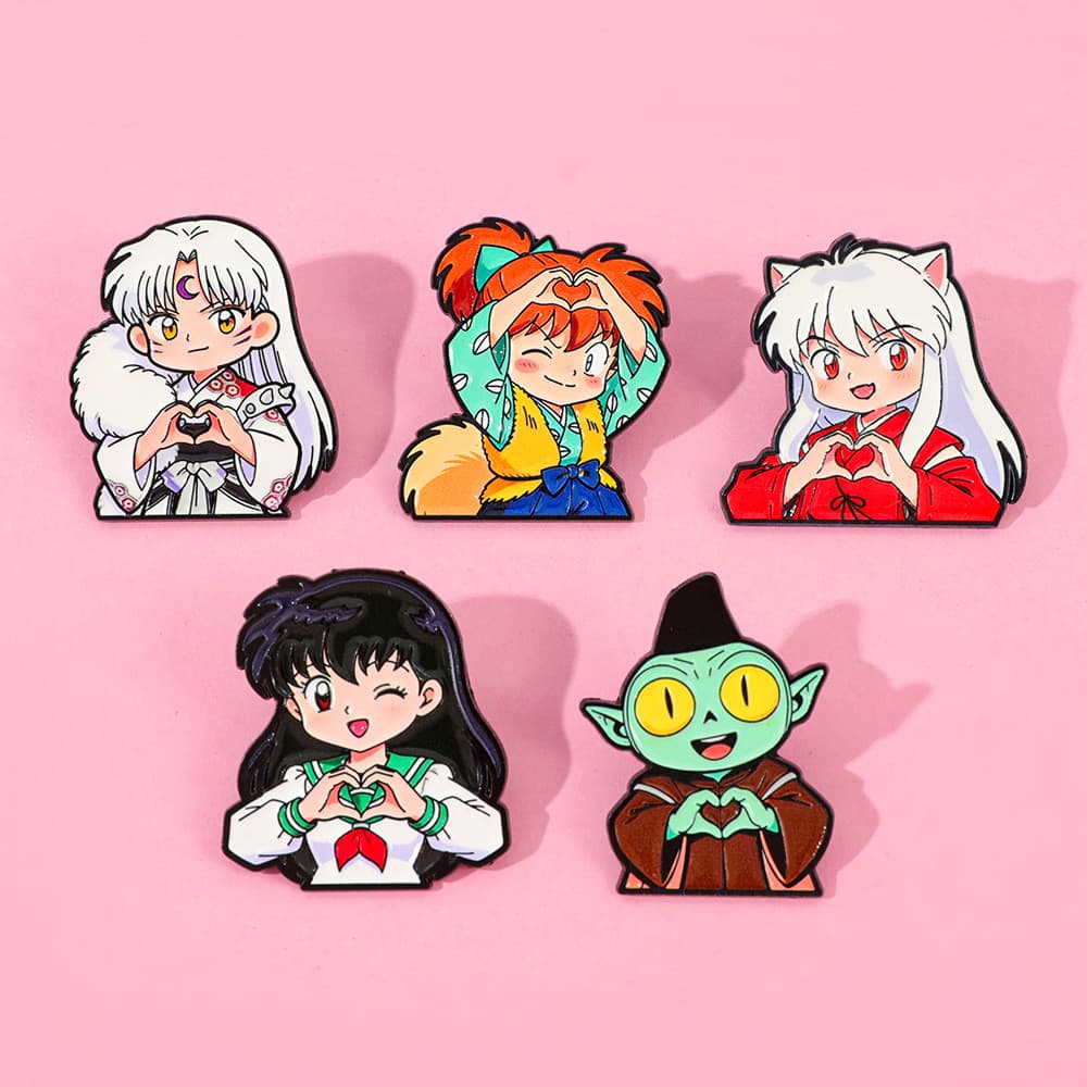 [5pcs] Broches de Liga da Inuyasha - Decora roupas e mochilas