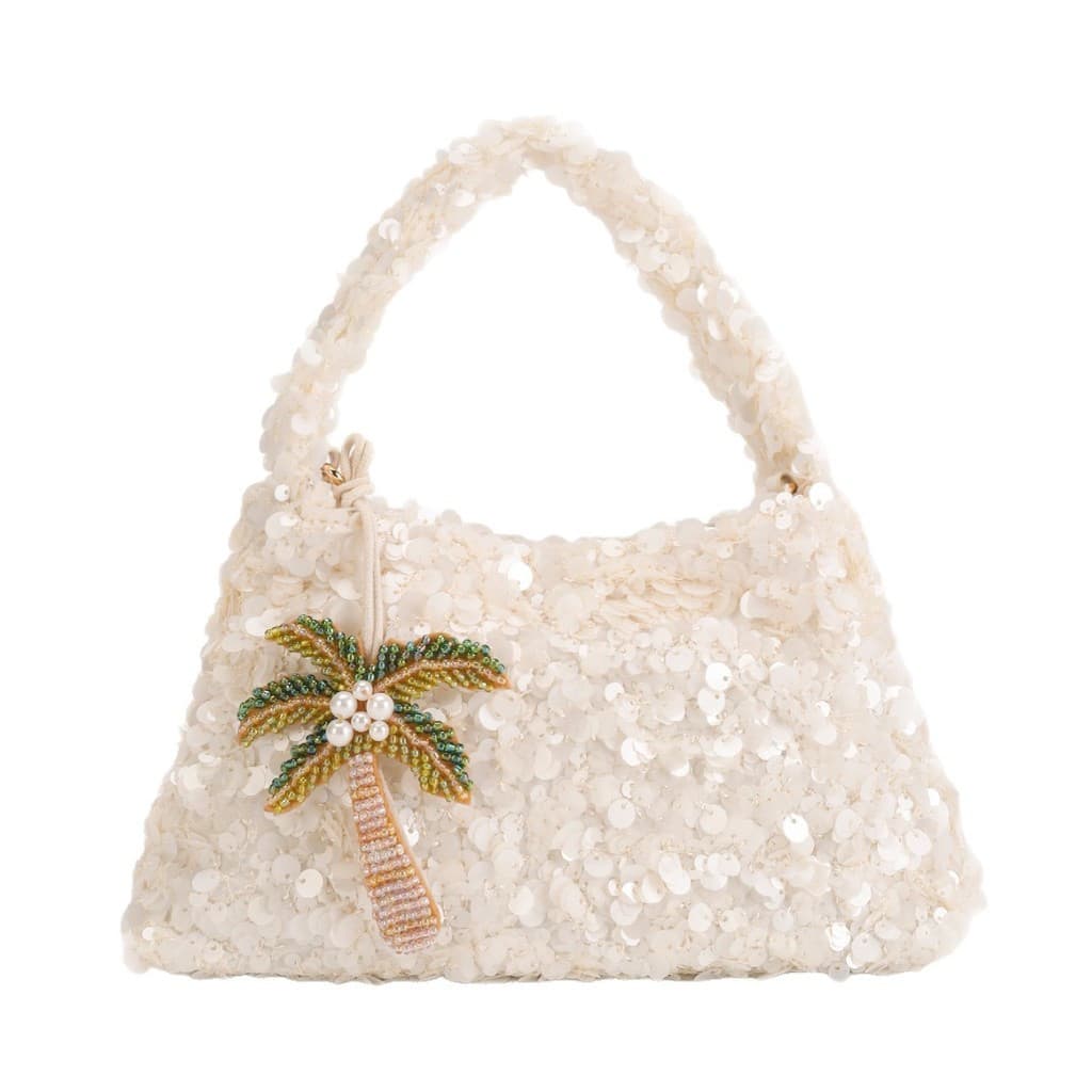 Bolsa feminina lantejoulas moda jantar bolsa de ombro coqueiro estrela do mar bolsa pequena