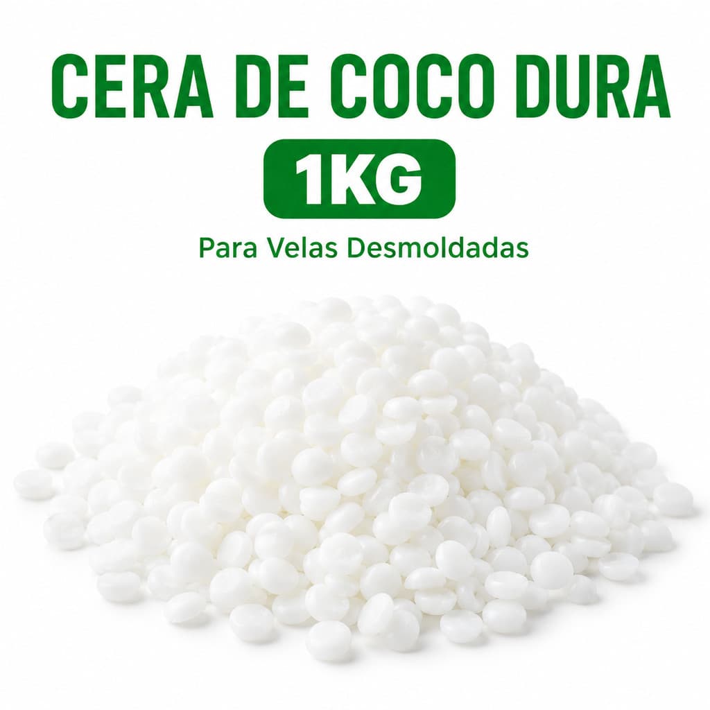 1 kg Cera de Coco Dura Solven Velas Desmoldadas Pilar Moldes Silicone Artesanal Decorativas Vegetal