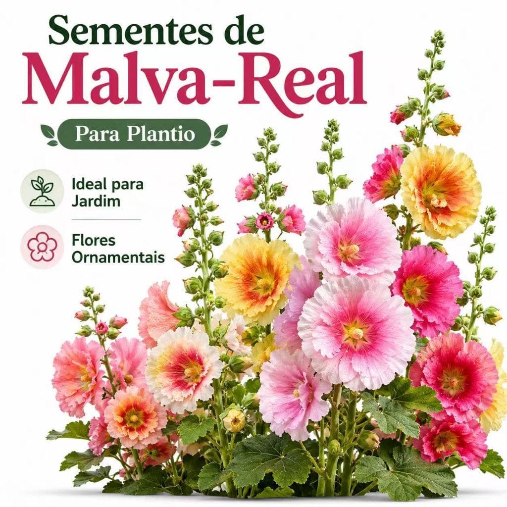 Cultivo Caseiro 30 Sementes De Malva Real Para Plantio Jardim Vaso