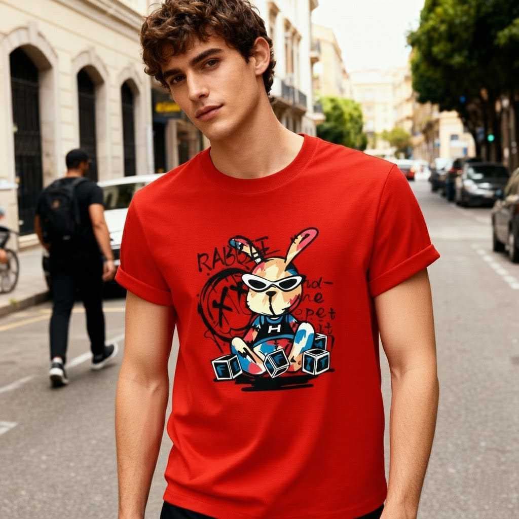 Camiseta Coelho Streetwear Masculina 100% Algodão Premium