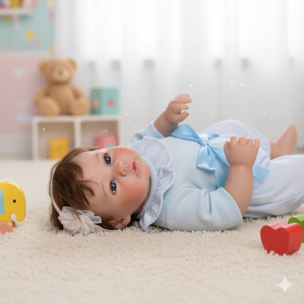 Boneca Reborn Boneca Realista Corpo de Silicone NEW HAPPY