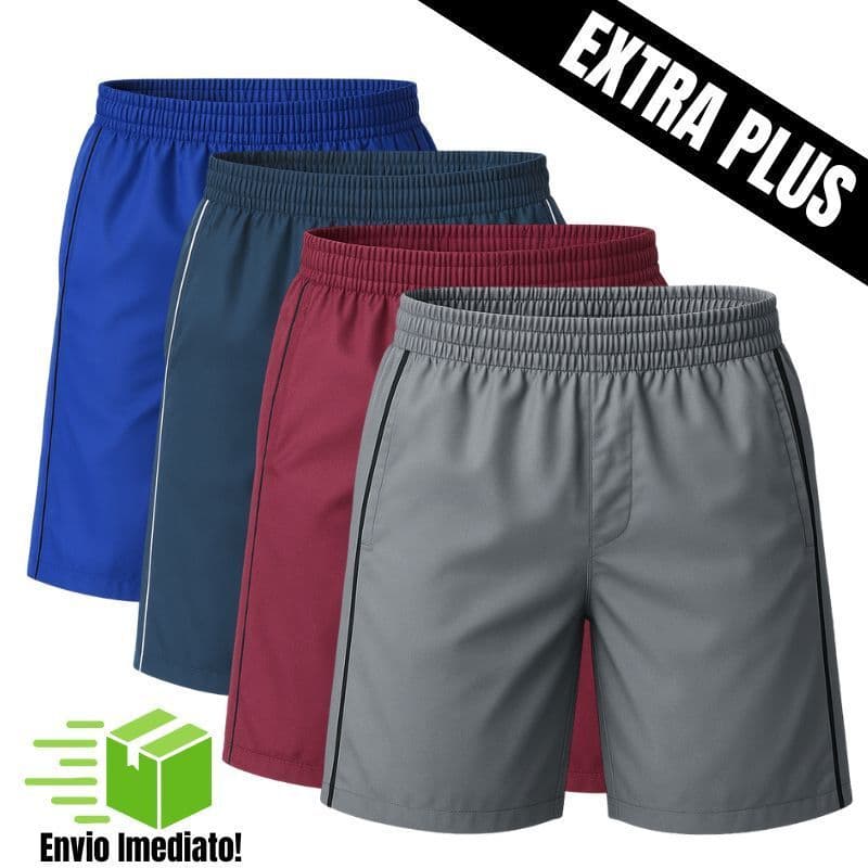 Kit 1 e 3 Bermuda Masculinas Plus Tactel Adulto Surf Praia Piscina Secagem Rápida Academia Bermuda Verão