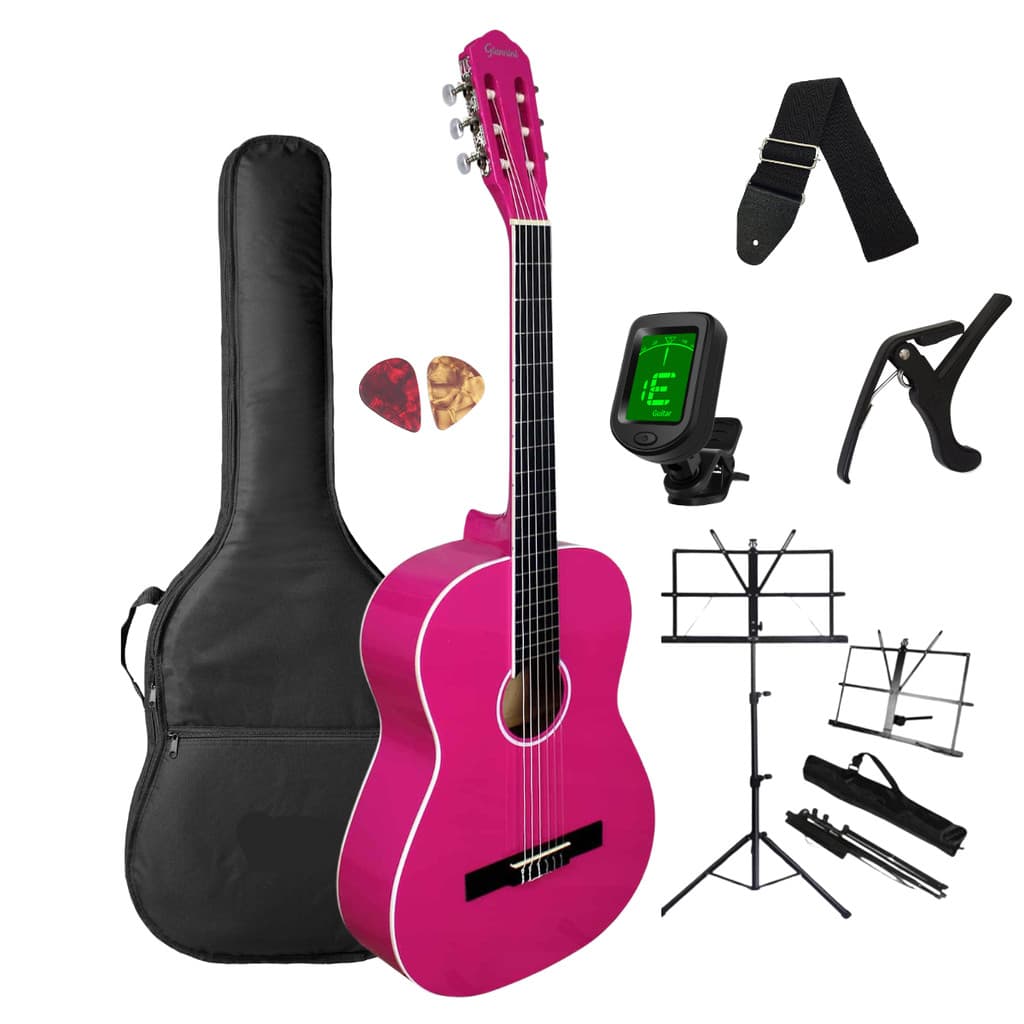 Violão Canhoto Rosa Acústico Giannini N-14 PKG + Acesórios