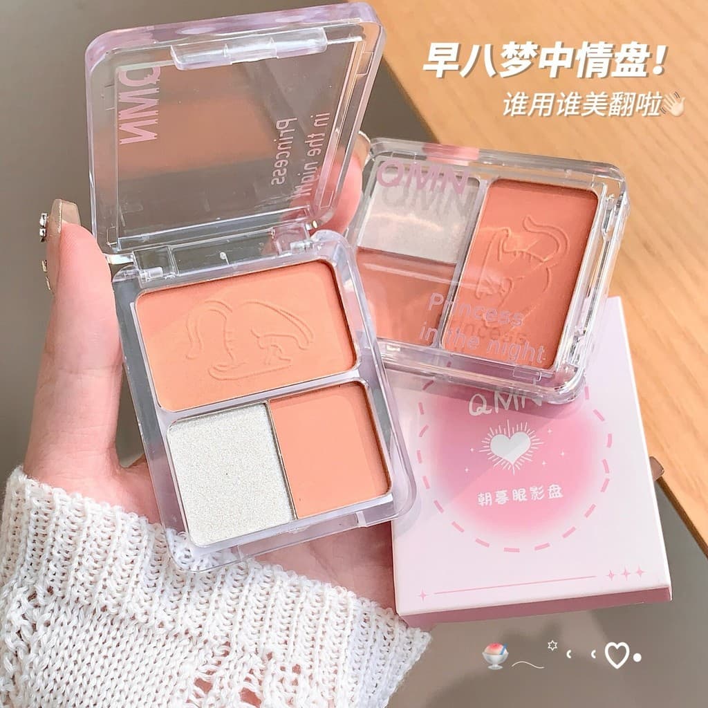 QMN paleta de sombras crepúsculo fosco contorno Natural sombra tudo-em-um paleta de três cores feminino festa Ma