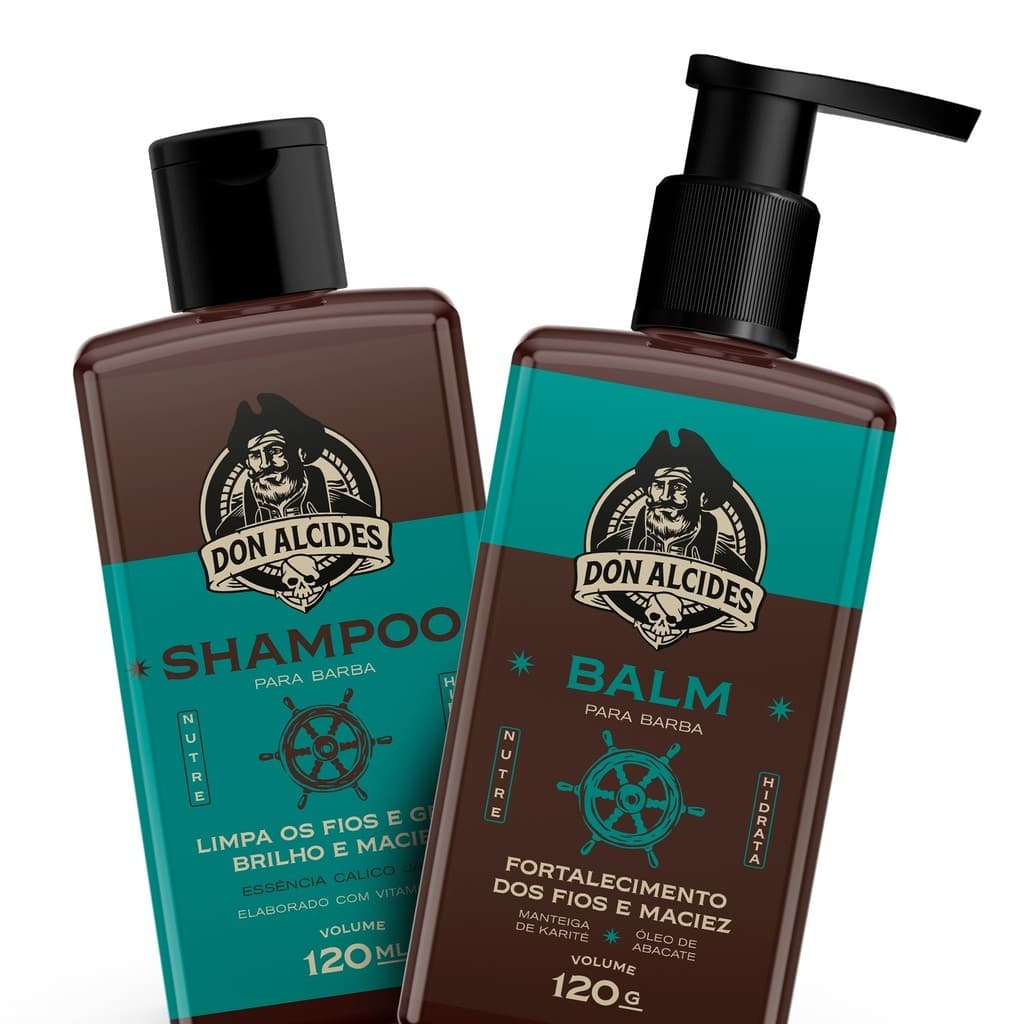 Kit para Barba - Balm e Shampoo para Barba Don Alcides Calico Jack