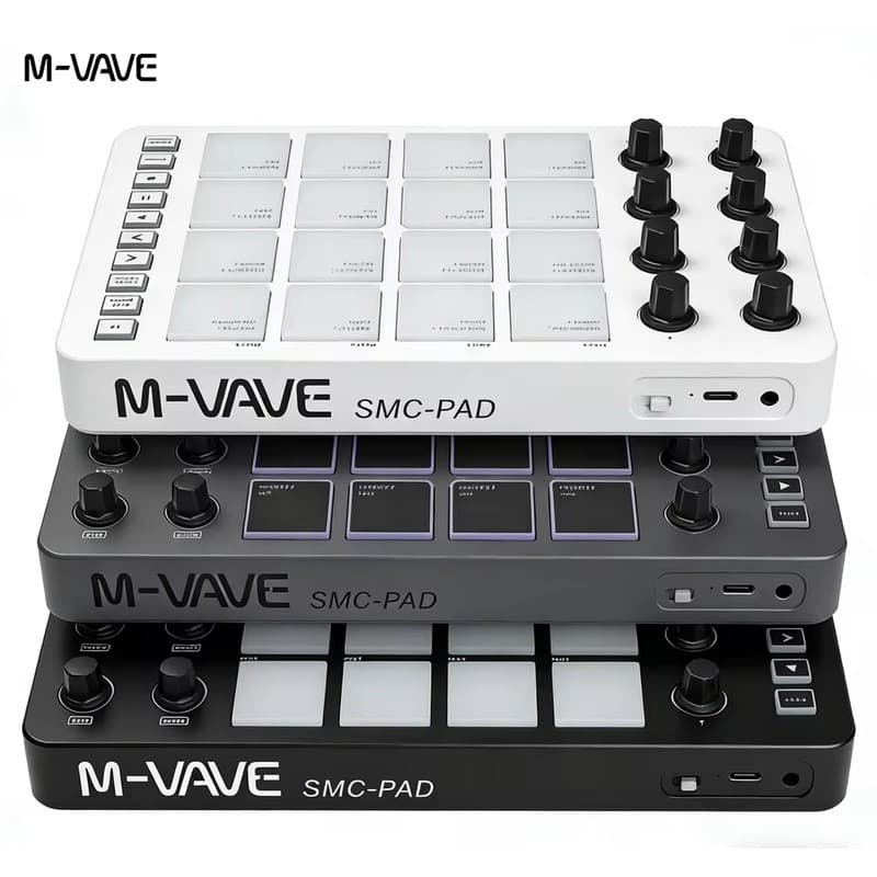 M-VAVE SMC-Pad Controlador MIDI Sem Fio Teclado De Percussão Adequado Interface USB-C Design Portátil Pequeno Almofada