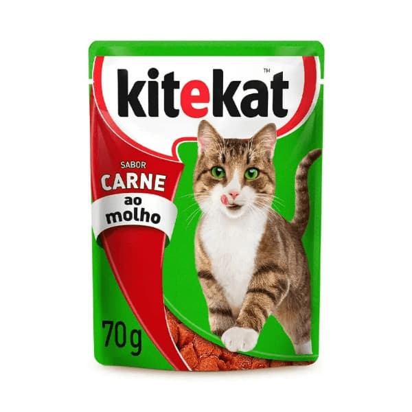 Ração Úmida Sache Kitekat Gatos Adultos Carne - 70G
