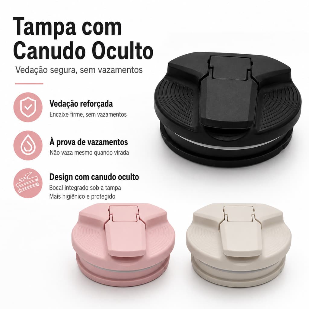 Tampa de Reposição para Copo Térmico 1200ml / 40Oz Resistente com Fechamento Seguro