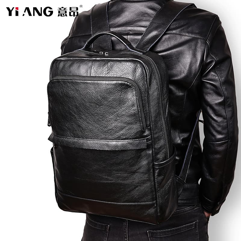 2025 novo estilo mochila masculina de couro genuíno moda mochila de viagem passeio Universal grande capacidade resistent