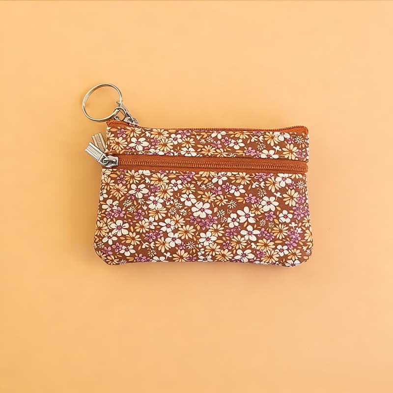Nova moda bolsa de moedas feminina Mini pequeno portátil caso chave Floral All-Match saco de moedas caso de cartão peque